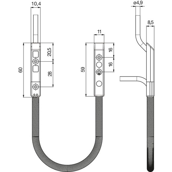 KFV Kabelübergang verdeckt 180°,Türseite 4m/Rahmenseite 8m Kabel,Steckverbindung