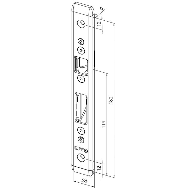 KFV Schließteil AS 3500 “Q” f. Schwenkhaken, universal, 245x24x6 mm, Edelstahl