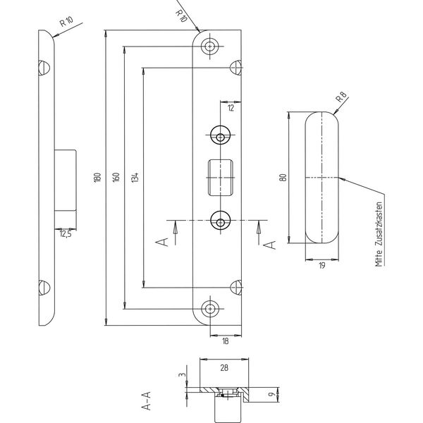 KFV Winkelschließblech  180x28x3/9mm