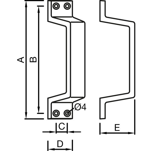 KWS Schiebetorgriff 5315 schräg, 140 mm, Aluminium neusilber eloxiert
