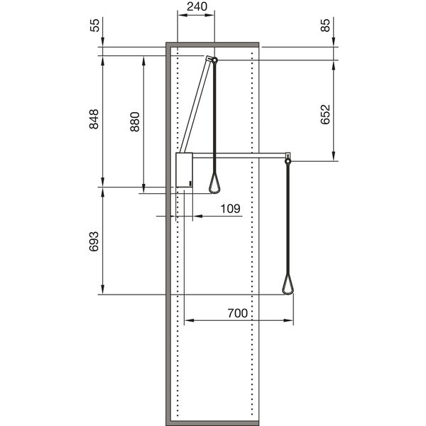 SERVETTO Kleiderlift 3T, Kunststoff/Stahl