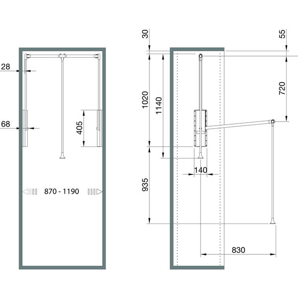 SERVETTO Kleiderlift Professional Kunststoff/Stahl schwarz/verchromt