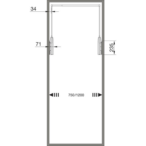 SERVETTO Kleiderlift elektrisch i3 gerade, weiß/verchromt