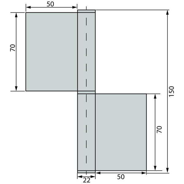 Konstruktionsband 2-teilig 150 x 50 x 4 mm, Stahl blank