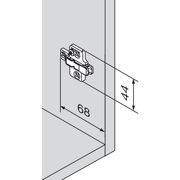 BLUM CLIP Kreuzmontageplatte, Spax-Schrauben, HV: 2-teilig