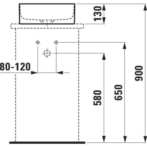 LAUFEN Aufsatzwaschtisch Living quadratisch, weiß