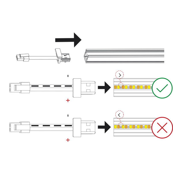 L&S Anschlussleitung mit Endkappe – 2500mm passend zur Led Einbauleuchte Moove, Kunststoff schwarz