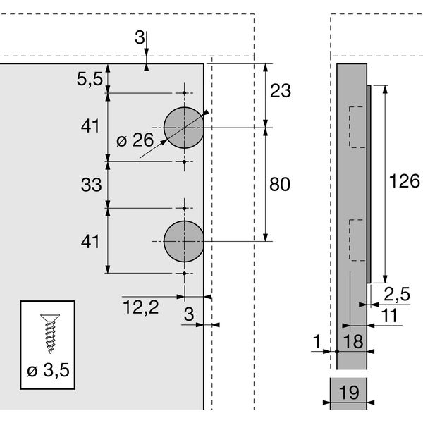 HETTICH Einschwenk-Klappenbeschlag-Set LIFT UP