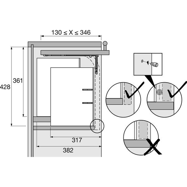 HETTICH Einschwenk-Klappenbeschlag-Set LIFT UP