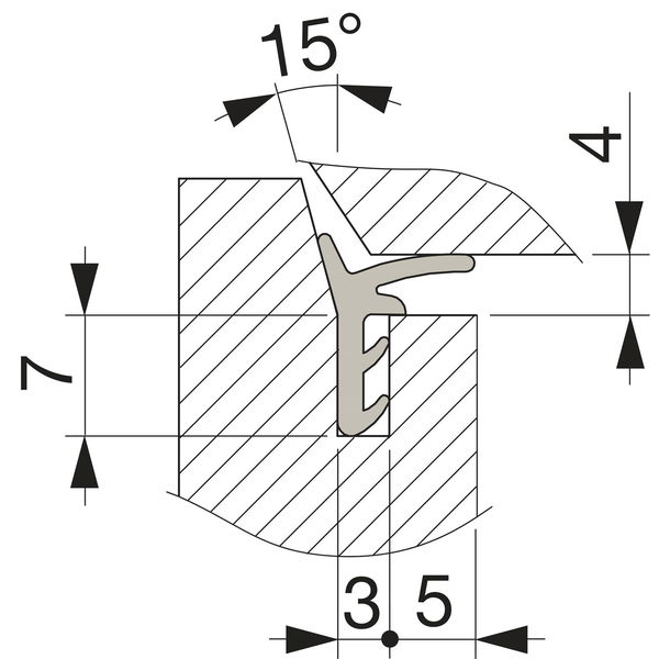 MACO HS Dichtung TC2024 unten/vertikal, 30 m (15×2), Silikon schwarz (478142)
