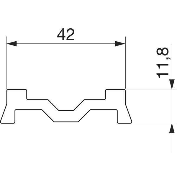 MACO Fiber-Therm Aufsatzschiene für Fixflügel L=1500 B=42 mm GFK silber (454792)