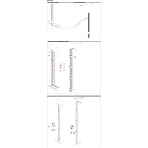 MACO HS Mittelverschluss RC3 für Dichtungsschiene PVC – 28mm, silber, mit Schrauben