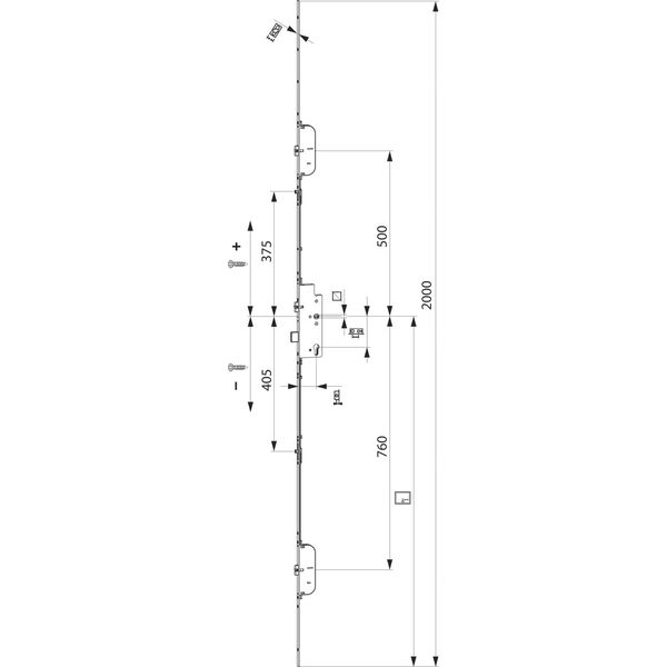 Maco Haustürschloss Mehrfachverriegelung Z-TF 2M/3B – Türschloss DM 55, VK 8, FFH 1700-2000 mit 3 Verschlusshaken i.S., Stahl verzinkt silberfärbig
