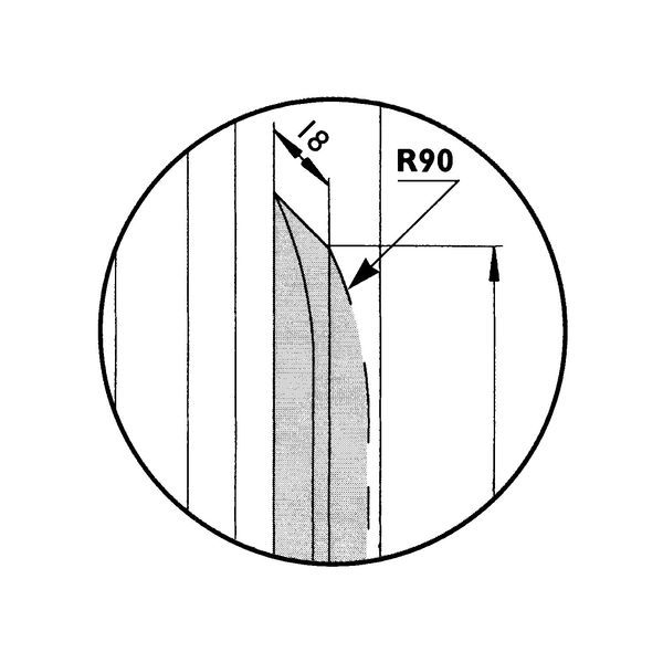 MACO Türkantriegel Einlassgehäuse m. Klapphebel Radius 90