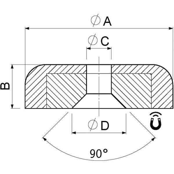 Topfmagnet flach