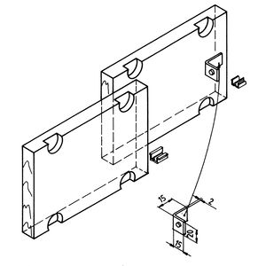 ZIEHL 25 Mitnehmer zum Anschrauben 15 x 15 x 20, StahL – verzinkt, mit Gummi