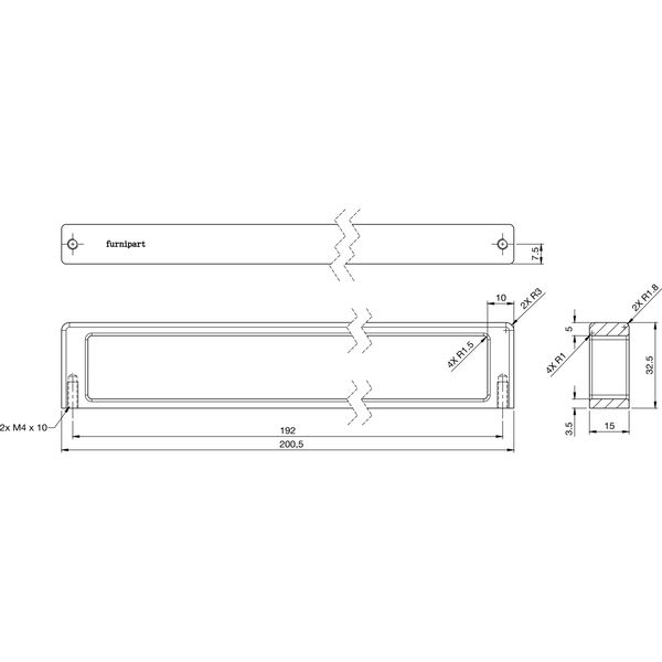 FURNIPART Möbelgriff Cubico