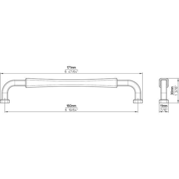 SIRO Möbelgriff Meret LA 160, Griff Breite 171mm, Zinkdruckguss