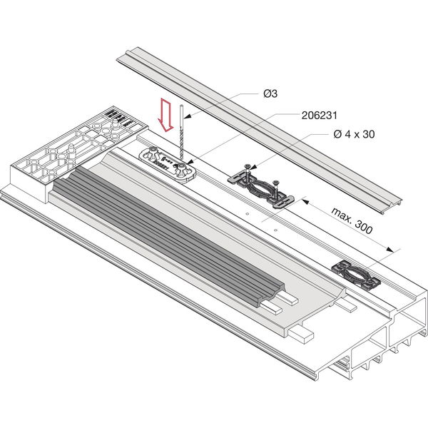 MACO Fiber-Therm Schnapper für Laufschiene flach, Kunststoff grau (356613)