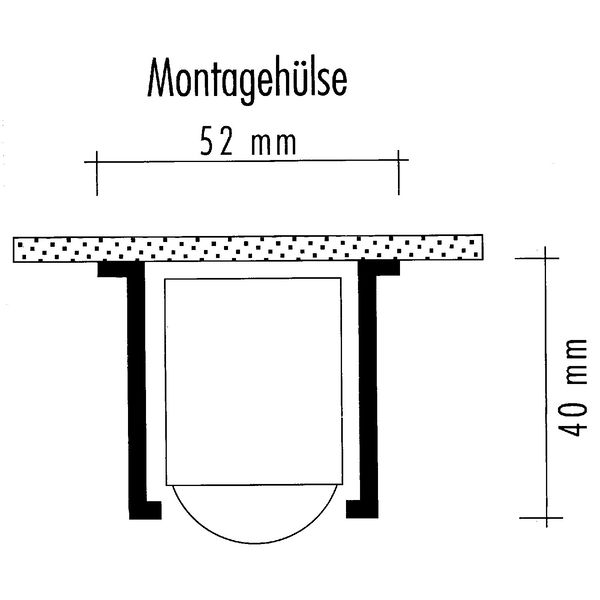 Montagehülse ROLLING STAR zu Kugelrolle ø 52 mm, Höhe 40 mm, Kunststoff schwarz