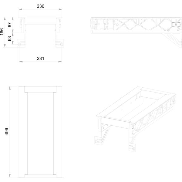 Ninka Hängerahmen KB 300mm – Halterung für Mülleimer passend zu eins2sechs Mülltrennsystem, Aluminium dunkelgrau