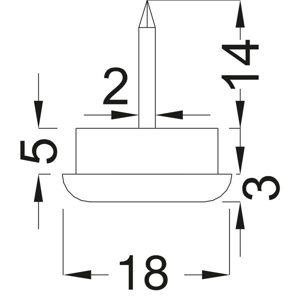 Nagelgleiter mit Stahlkappe und Einschlagstift, rund