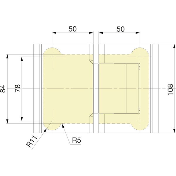 Pendeltürband Biloba 90° Glas-Glas, mit Feststellung 90°, Alu Edelstahl-Effekt