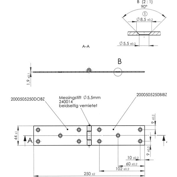 POHL Tischband nach DIN 7957 Typ T breit