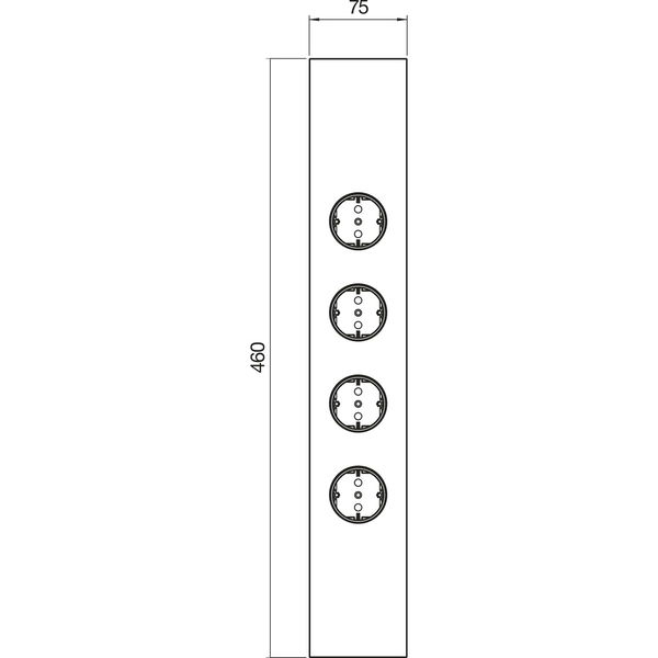 Steckdosenelement Power Eck-G Slim 4-fach Schwarz – Eck-Steckdose mit Glasfront, 4 Schuko-Steckdosen, Kinderschutz, 460mm Höhe, Wipo