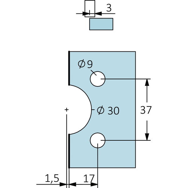 PRÄMENTA Glastürscharnier Mittelanschlag, Glas/Glas 5-8 mm, ÖW 260°, Zamak