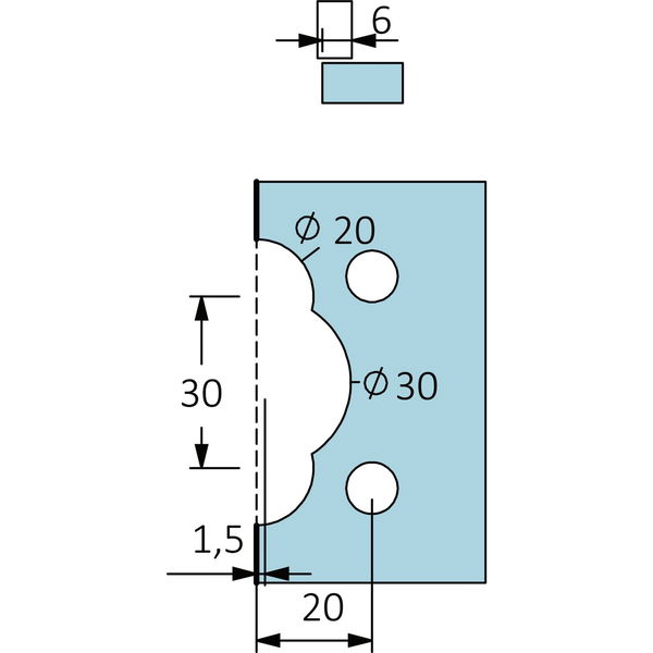 PRÄMENTA Glastürscharnier Mittelanschlag, Glas/Glas 5-8 mm, ÖW 260°, Zamak