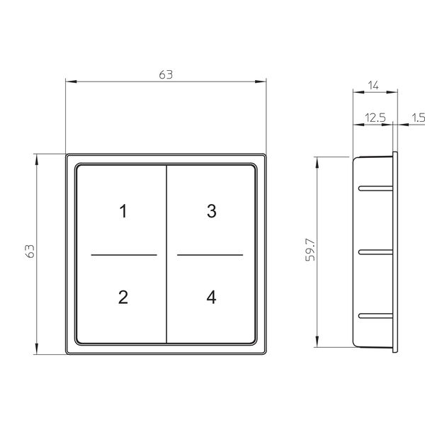 SIRO PushPower Einbauschalter 55 4-fach