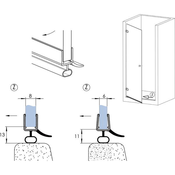 Duschdichtung Duschtürdichtung für Glastür