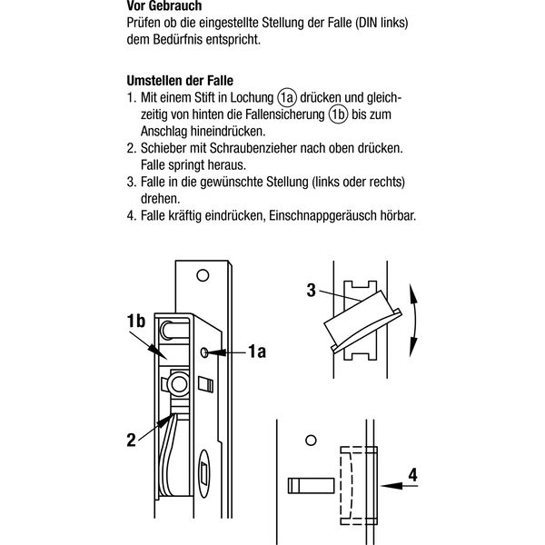 ASSA ABLOY Rohrrahmenschloss Flachstulp mit 2 PZ übereinander, DM 35, verzinkt