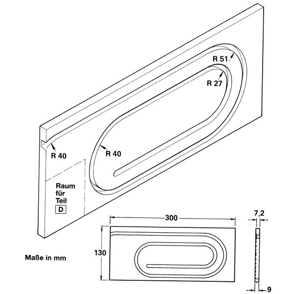 Standard Rollladenschnecke, MDF- Platte mit Kunststoffgleitprofil transparent