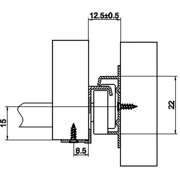 Rollschubführung Standard Teilauszug 180X weiß