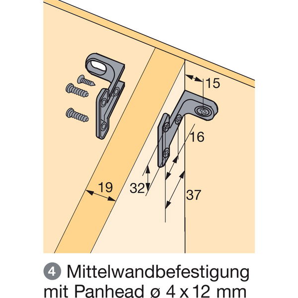 HETTICH Rückwandverbinder RV 7 D, Zinkdruckguss vernickelt