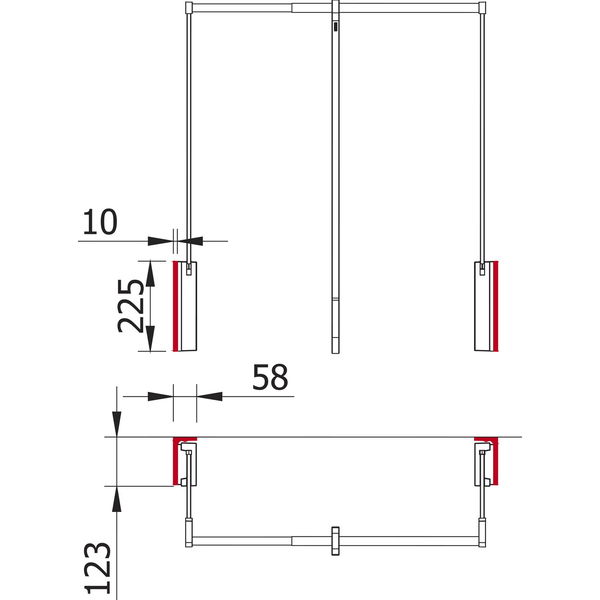 SERVETTO Wandhalterung Kleiderlift 3T