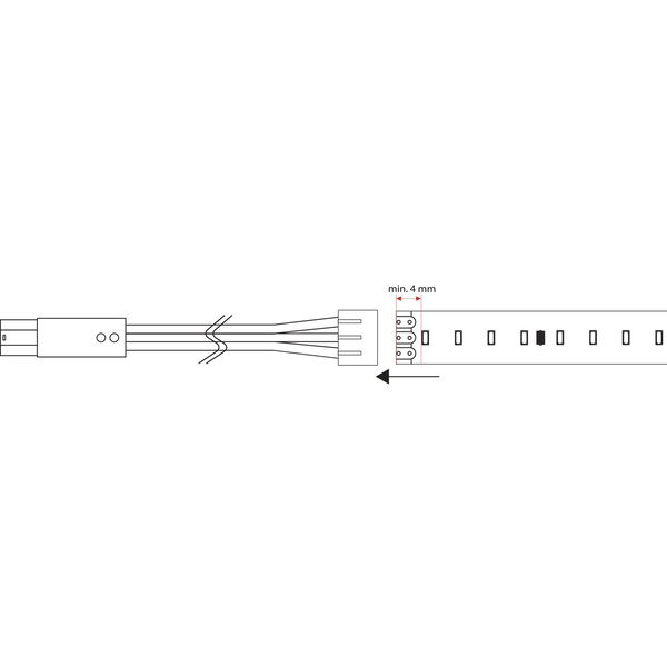 Siro LED Anschlusskabel 3-polig – Led Band Verbinder mit SL-Duo Stecker und Clip 500mm, 24 V/DC