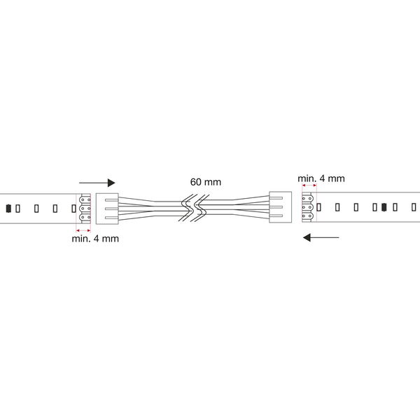 Siro LED Verbindungsleitung SL-DUO mit Clip 60mm 3-polig für 8mm breite LED Bänder MIT SMD-Chip
