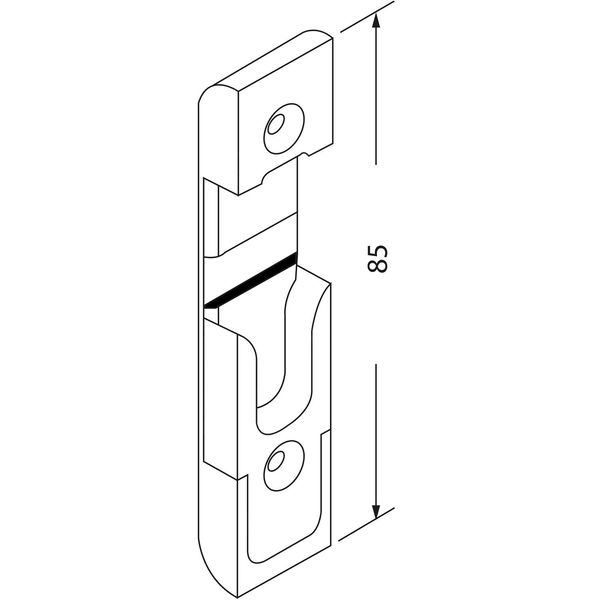 GU Schließteil für Rollzapfen, Stulp 20 mm, Falz 4 mm, verzinkt silberfärbig