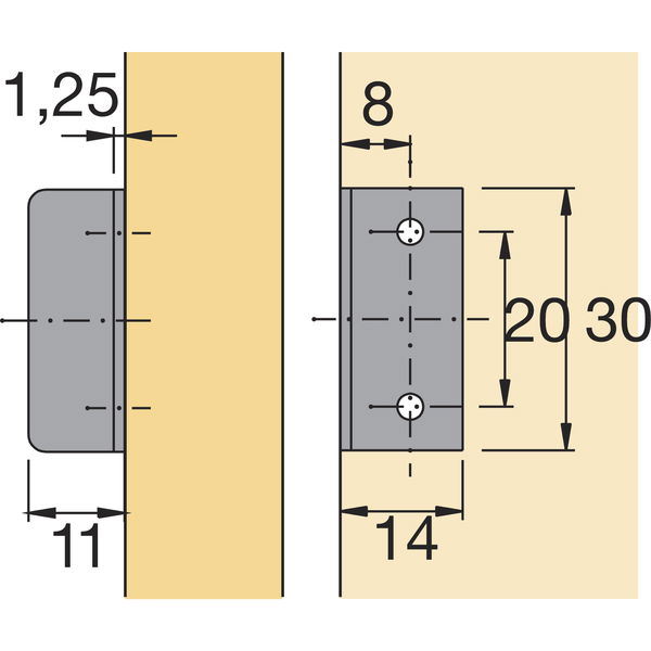 HETTICH Zylinder-Drehstangenschloss Set Z23, Prestige 2000