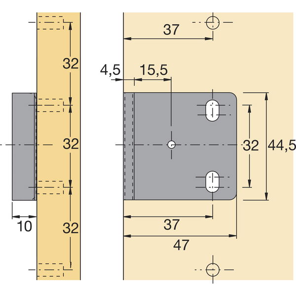 HETTICH Anschlagwinkel Typ 4515 / 4516, Prestige 2000 Zubehör