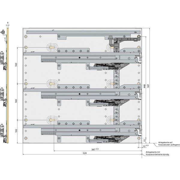 HETTICH Schreibtisch-Container Systema Top 2000 Schnellmontage Set S1