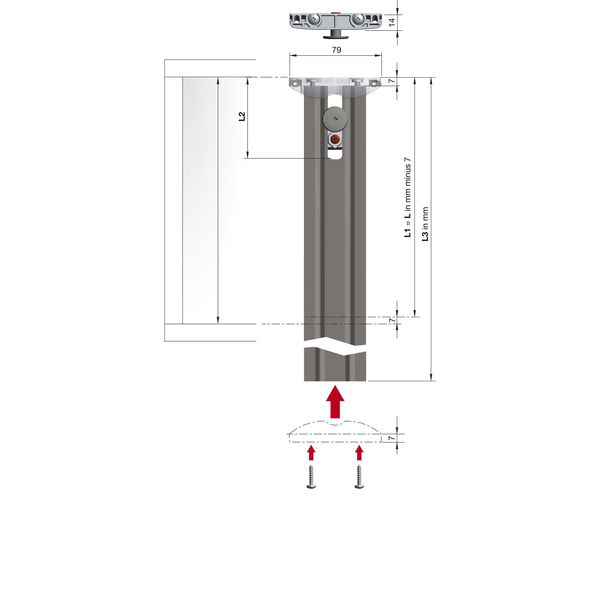 Italiana Ferramenta Schrankaufhänger Libra CH, Zinkdruckguss, Aluminium