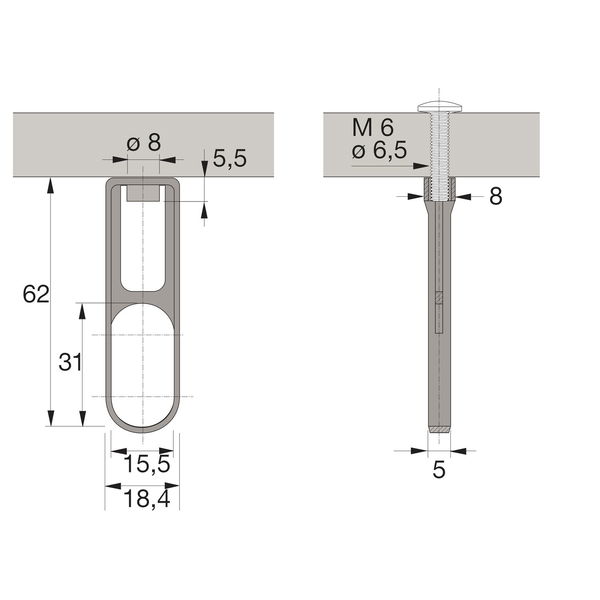 Schrankrohrlager Mittellager SL-781 vernickelt