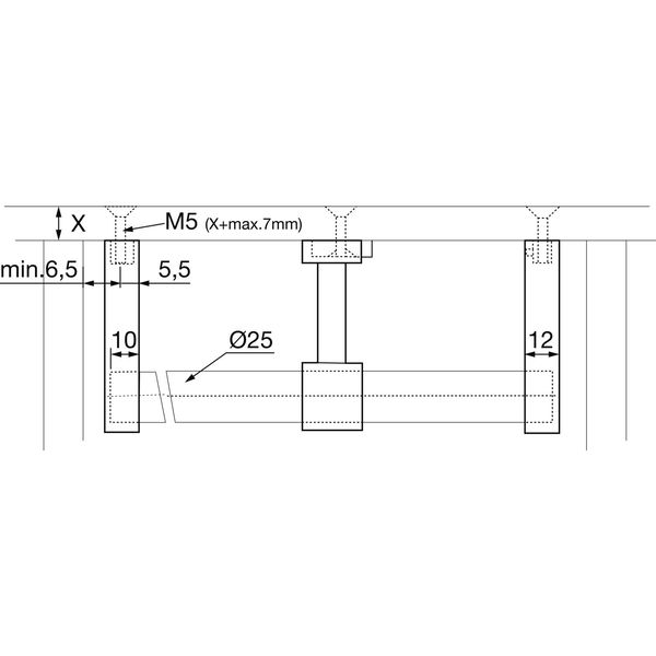 Schrankrohrlager Alexander – 80 x 12 x 40 mm, Zamak alufarbig