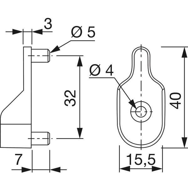 Schrankrohrlager Oval 1