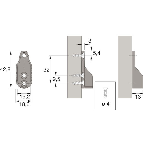 Schrankrohrlager Oval 1