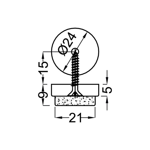 Schraubgleiter mit Filz und Holzschraube